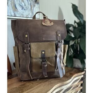 The Barrel Shack “The Quinton”Handmade Canvas & Leather Laptop Backpack $320